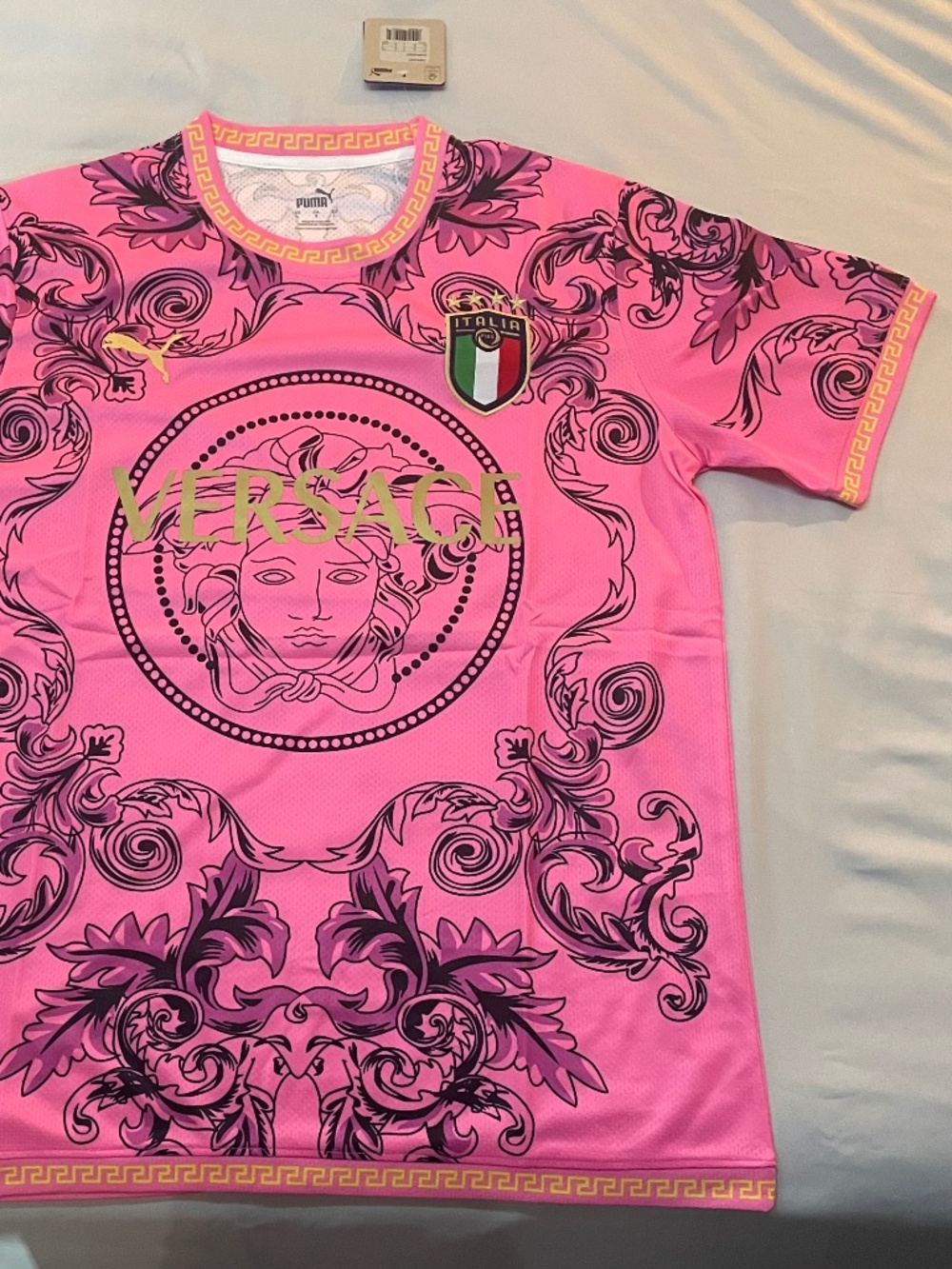 Puma Italia Versace Medusa Jersey in pink size XL
